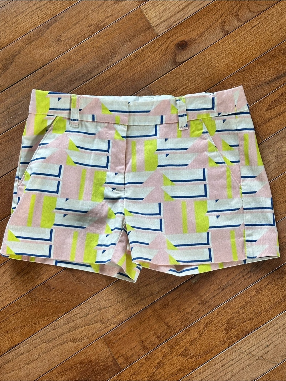 J. Crew Crewcuts Pink, Lime & Navy Geometric Print Kids Shorts size 10